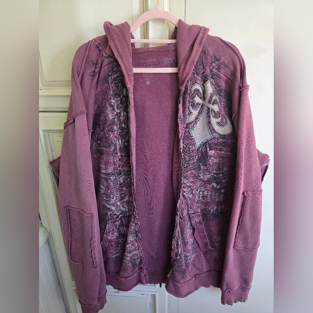 AFFLICTION Reverse Stitch Hoodie 2XL